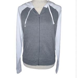 PINK Victoria Secret Gray & White Zip Up Hoodie